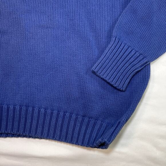 Polo Ralph Lauren Sweater Men's Size L Blue Knit PullOver Cotton Vintage * AS IS - Picture 11 of 11